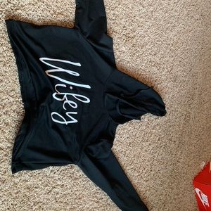 A black wifey crop top